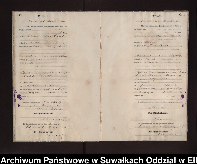 image.from.unit.number "Sterbe-Neben-Register des Preussischen Standes-Amtes Neuhoff Kreis Loetzen"