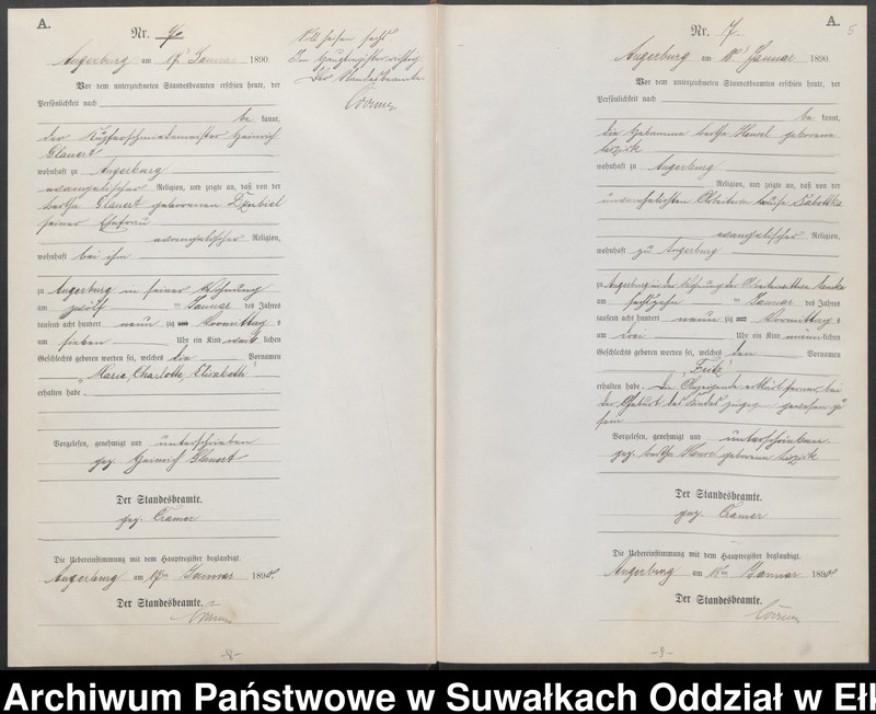 image.from.unit.number "Geburts-Neben-Register des Preussischen Standes-Amtes Angerburg Kreis Angerburg, Band I (Nr1-Nr158)"