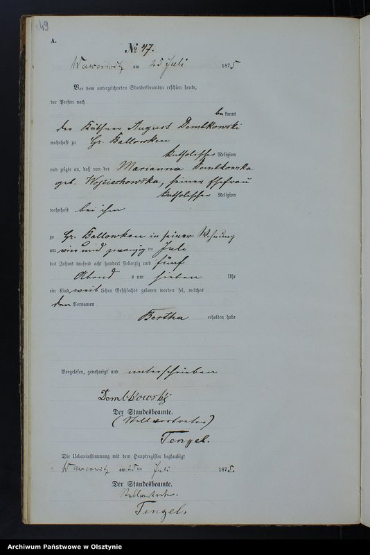 image.from.team "Urząd Stanu Cywilnego w Wielkich Bałówkach pow. nowomiejski"