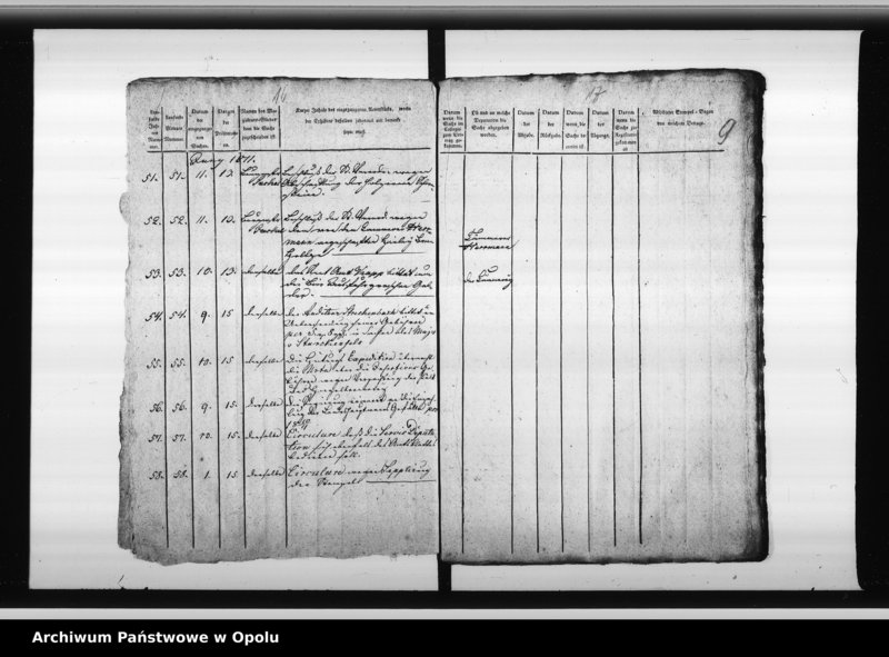 Obraz 11 z jednostki "Journal den eingegangenen Sachen beim Magistrat zu Oppeln angefangen im Juny 1811"