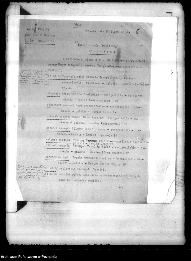 Obraz 9 z jednostki "/Burgerversorgungsverein w Rawiczu/"