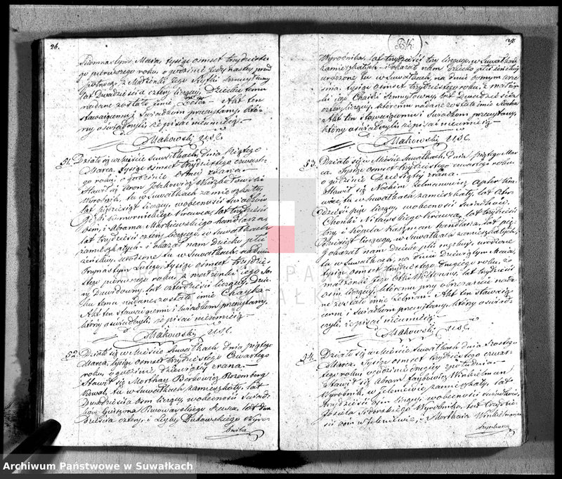 image.from.unit.number "Duplikat Akt Urzędnika Stanu Cwilnego Wyznania Moyżeszowego Okręgu Suwalskiego i Jeleniewskiego Urodzonych, Zaślubionych i Zmarłych z roku 1834"