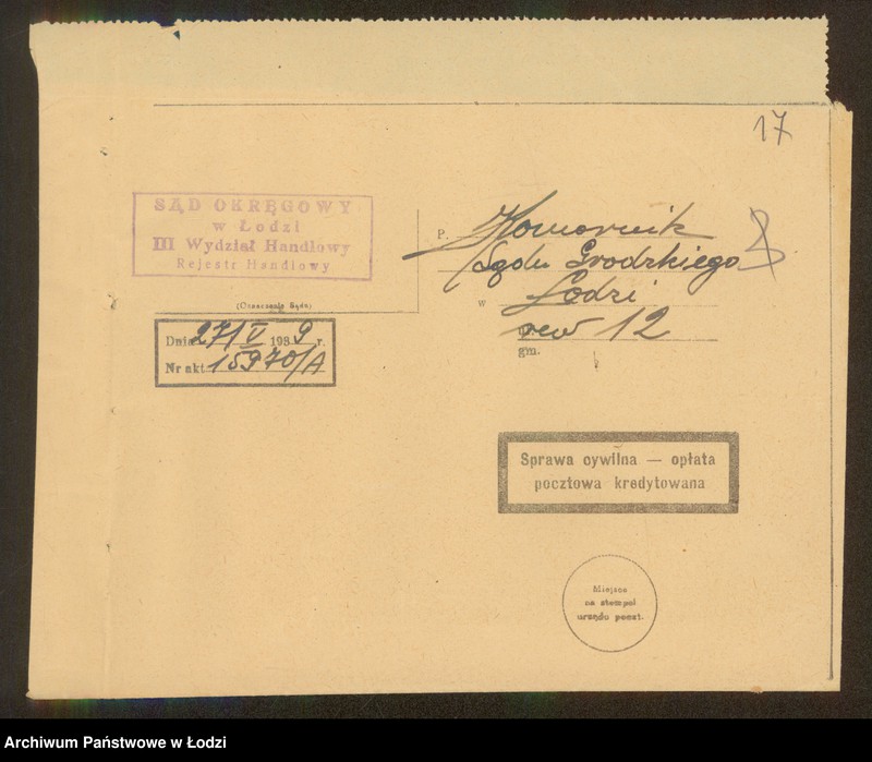 Obraz 19 z jednostki "Chaja Rywka Poznerson – sprzedaż dodatków krawieckich"