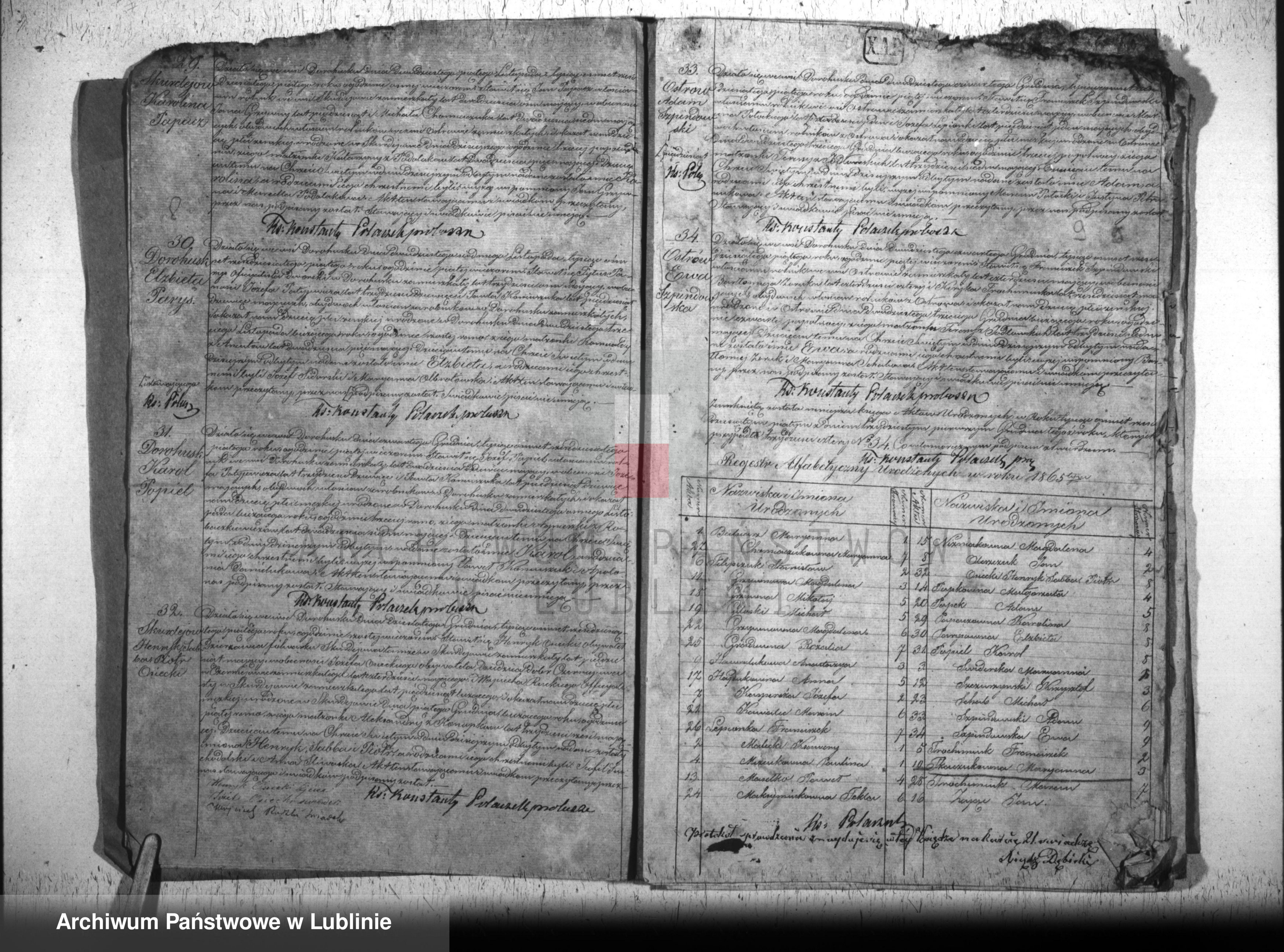 Skan z jednostki: Księga urodzeń, małżeństw i zgonów