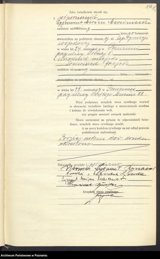 Obraz 20 z jednostki "Księga miejscowa małżeństw tom I [Rejestr główny małżeństw]"