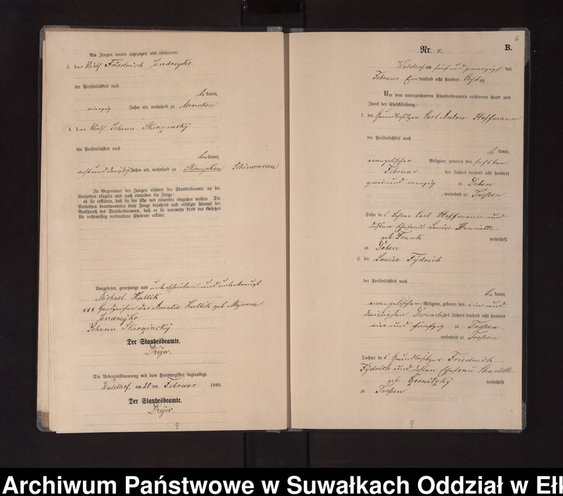 image.from.unit.number "Heiraths-Neben-Register des Königlich Preussischen Standes-Amtes Orlen Kreis Loetzen"