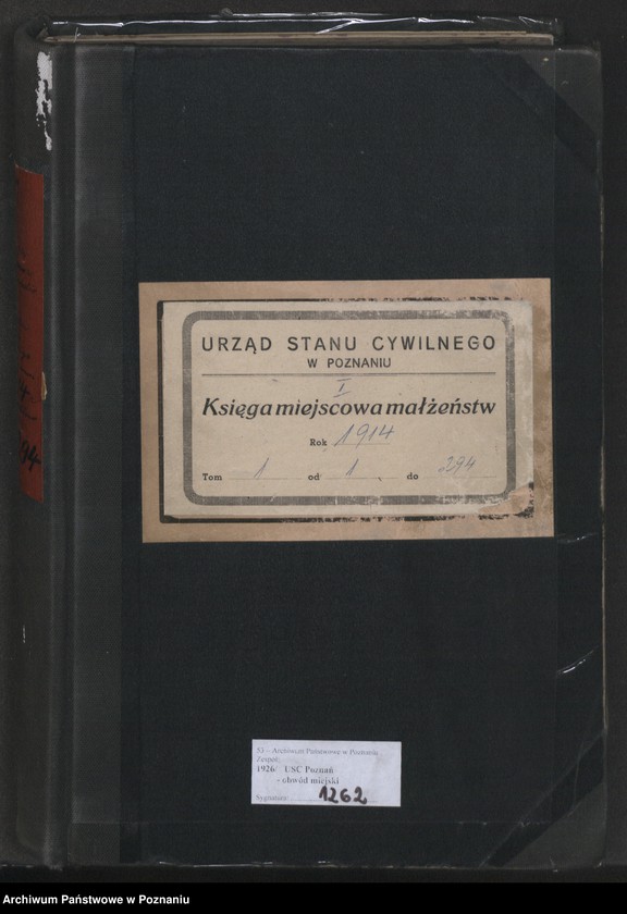 Obraz 2 z jednostki "Księga miejscowa małżeństw tom I [Rejestr główny małżeństw]"