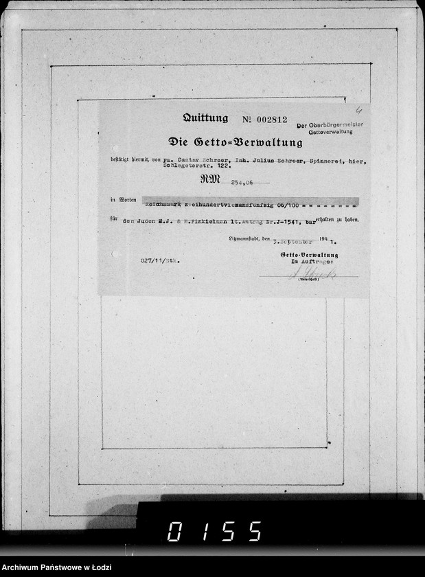 Obraz 8 z jednostki "J 1541-1560 [Wnioski Żydów z Getta o zwrot należności za towar wzięty na kredyt]"