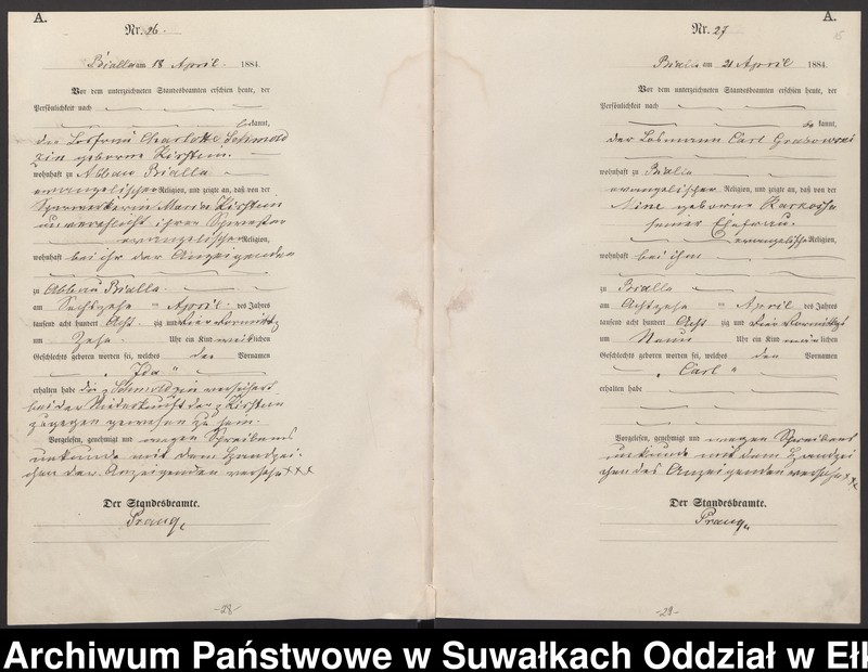 image.from.unit.number "Geburts-Haupt-Register des Königlichen Preussischen Standes-Amtes Bialla Kreis Johannisburg"