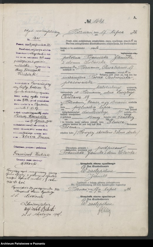 Obraz 13 z jednostki "Księga urodzeń odpis tom V [Rejestr poboczny urodzeń]"