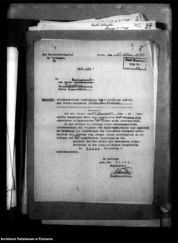 Obraz 13 z jednostki "Amtliche Meldungen Kreis Grandenz (Grudziądz)"