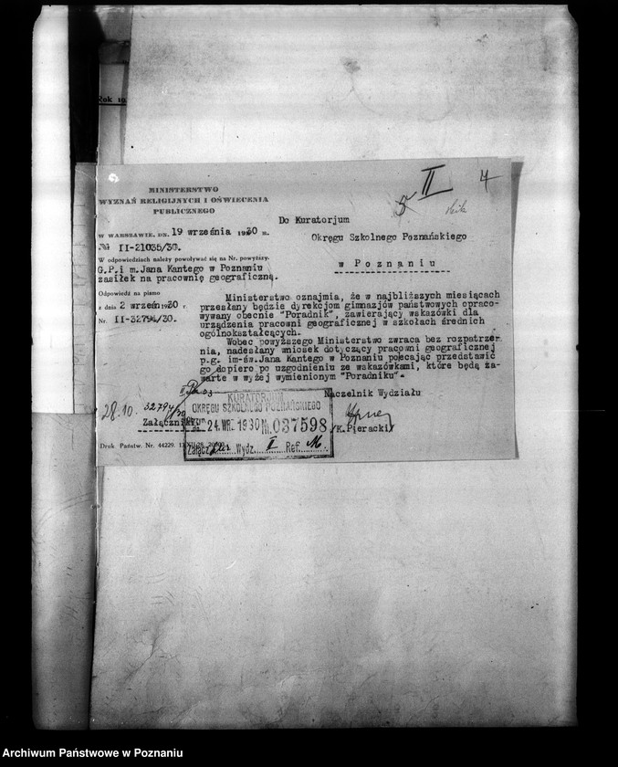 Obraz 11 z jednostki "Państwowe Gimnazjum imienia Jana Kantego w Poznaniu [sprawozdanie z egzaminu eksternów z 6 klas i innych]"