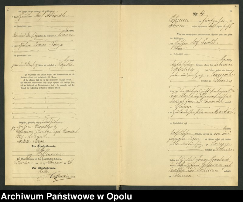 Obraz 7 z jednostki "Urząd Stanu Cywilnego Łany Księga małżeństw rok 1886-89"