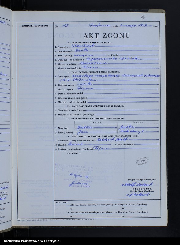 image.from.unit.number "Księga akt zgonu Nr 1 - 26, 1 - 22, 1-24, 1-15, 1-22, 1-17, 1-28; /przepisana w języku polskim z oryginału niemieckiego w dniach 19.07.1961 - 25.07.1961/"