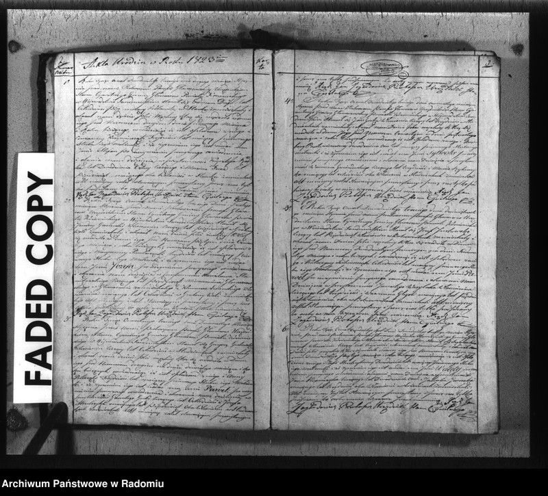 image.from.unit.number "Akta cywilne miasta Głowaczew na rok 1823"