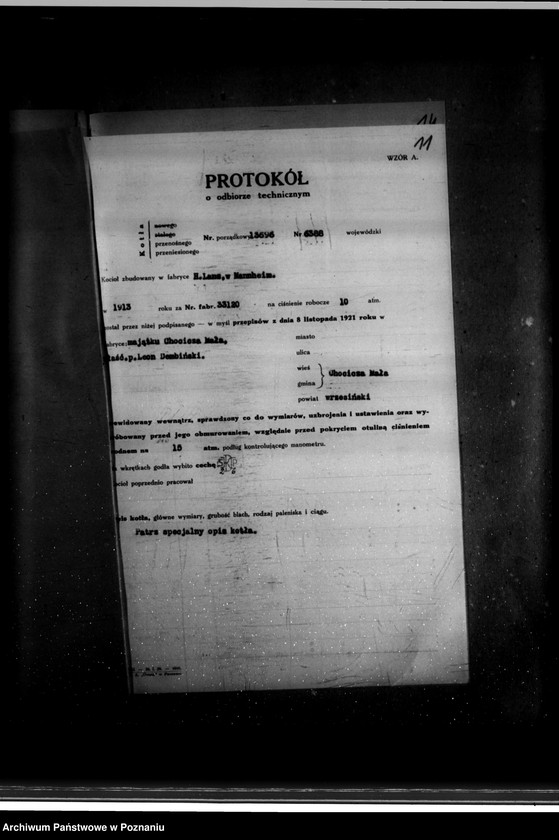 image.from.unit.number "Majętność ziemska w Chociczy Małej powiat wrzesiński własność L. Dembińskiego nr woj. kotła 6388"