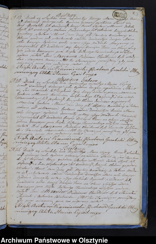 image.from.unit.number "Duplikat Aktów Urodzenia, Zaślubień, Zejścia z Parafii Grzebskiej z Roku 1867"