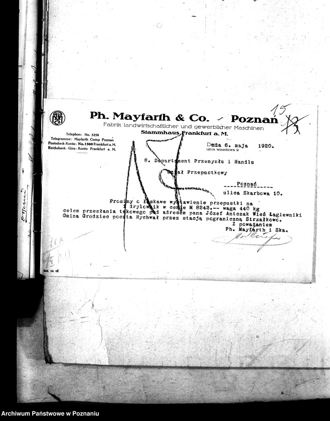 Obraz 20 z jednostki "Przepustki, wywóz maszyn rolniczych - ogólne"