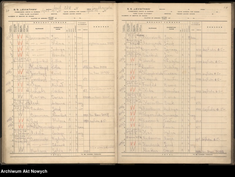 image.from.unit.number "Księga pasażerów wyjeżdżających na SS Leviathan."