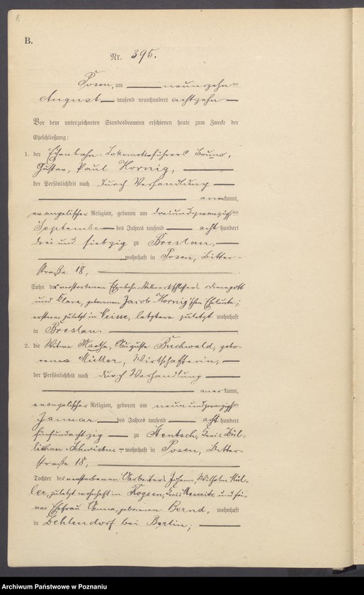 Obraz 10 z jednostki "Księga miejscowa małżeństw tom III [Rejestr główny małżeństw]"