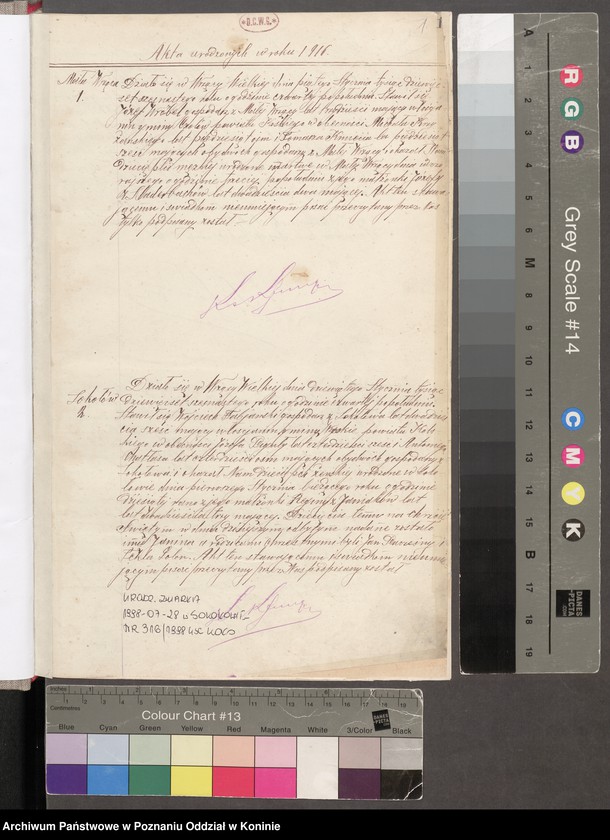 Obraz 3 z jednostki "Księga akt urodzeń, małżeństw, zgonów za 1916 rok"