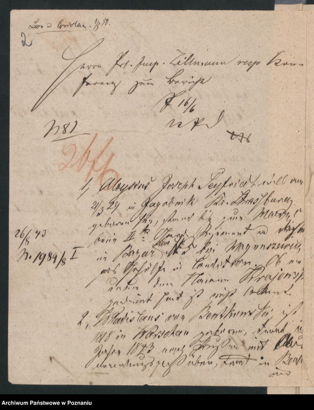 Obraz 5 z jednostki "A. betr. den polnischen Emigranten Wladislaus von Bentkowski"