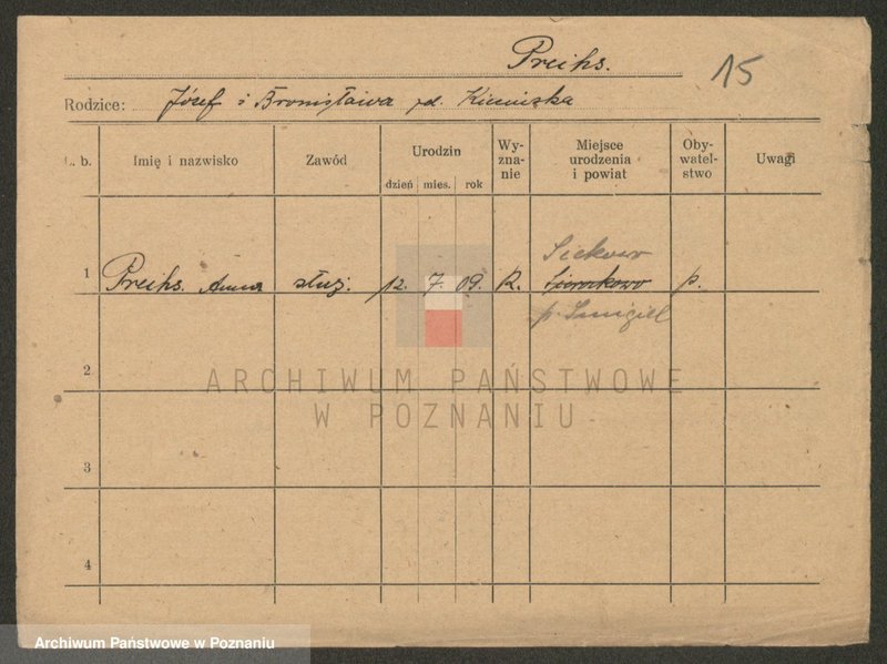 Obraz 17 z jednostki "Preidl (Prei..) - Prątkowski"