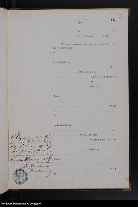 image.from.unit.number "Heiraths-Haupt-Register /wpisów nie było/"