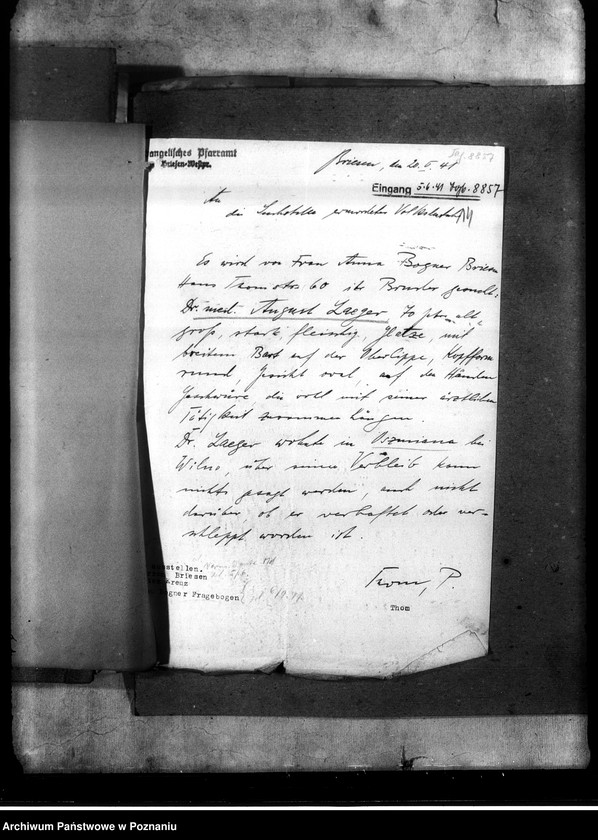 Obraz 18 z jednostki "Korespondencja w sprawie miejscowych Niemców, którzy zginęli w 1939 roku"