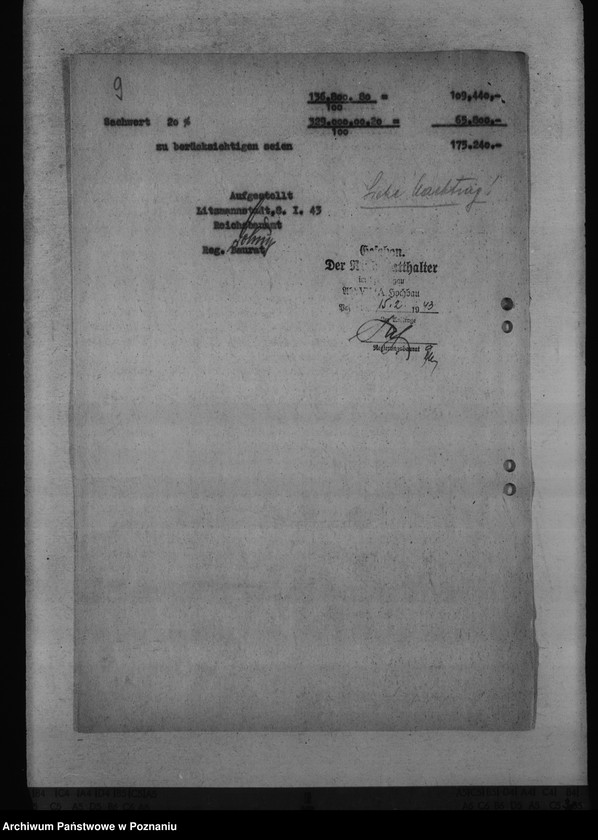 Obraz 13 z jednostki "Wertgutachten der (polnischen) beschlagnahmten Grundstücke"