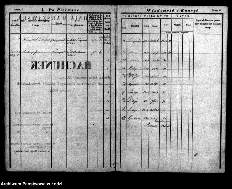 Obraz 7 z jednostki "Rachunek kasy ekonomicznej m. Łodzi za rok 1853"