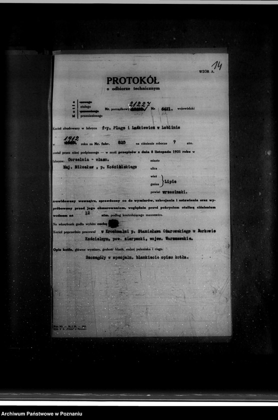 Obraz 19 z jednostki "Gorzelnia majątku Lipie powiat wrzesiński nr woj. 6421"