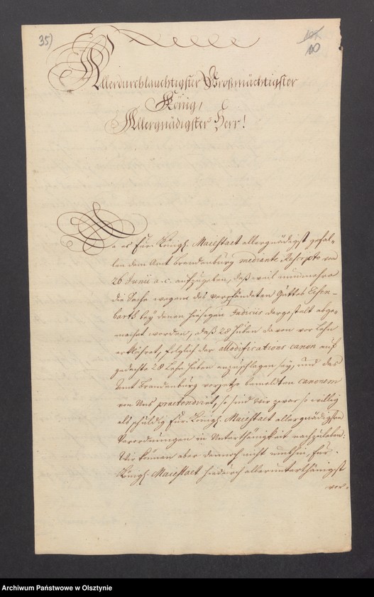 image.from.unit.number "Eisenbart [Eisenbarth], H. [Haupt] A. [Amt] Brandenburg [Pokarmin]. Acta das Gesuch der Universität um Niederschlagung des Allodificationscanons"