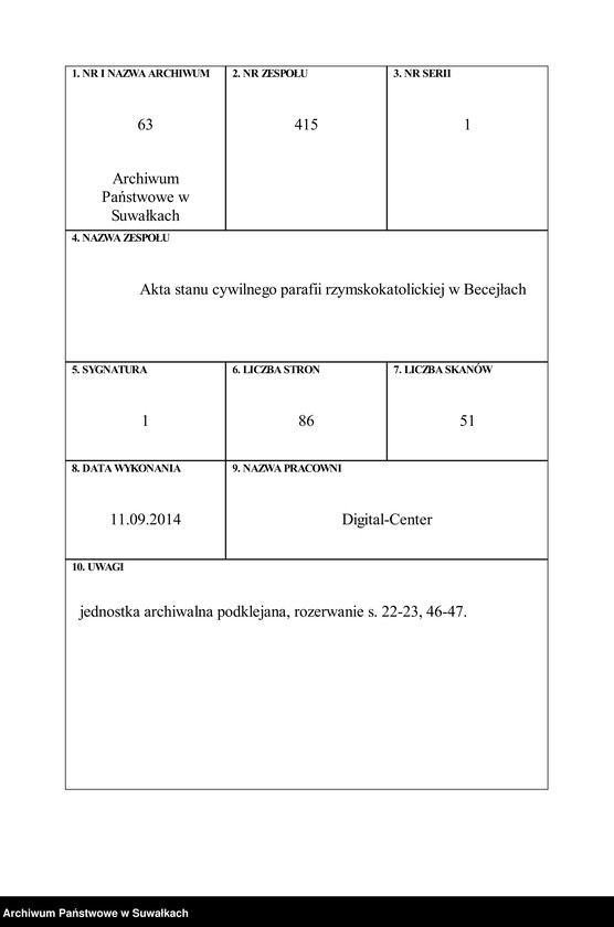 image.from.unit.number "Księga urodzeń, małżeństw, zgonów 1908 r. [parafii rzymskokatolickiej w Becejłach]"