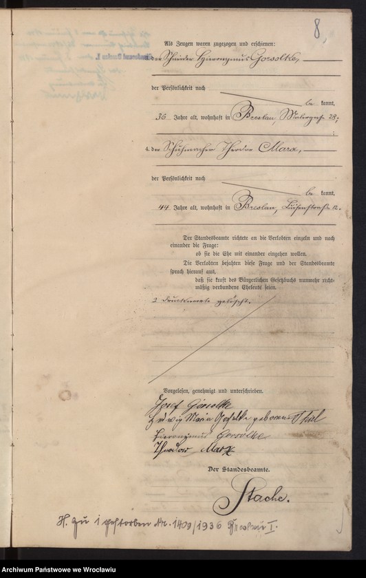 image.from.unit.number "Heiraths-Haupt-Register Breslau I 1904 Band 1"