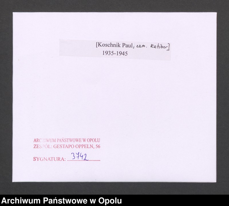 Obraz 2 z jednostki "[Koschnik Paul, zam. Ratibor]"