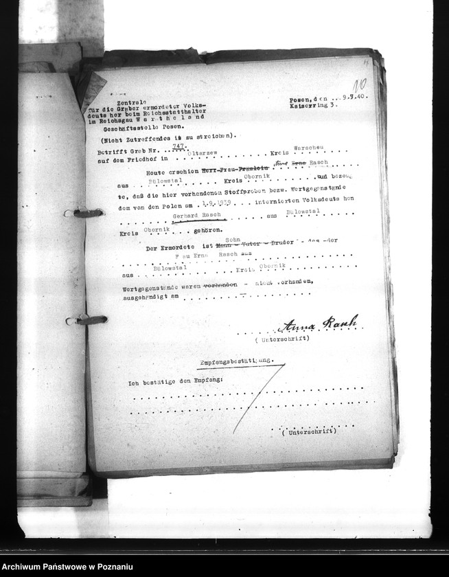 Obraz 14 z jednostki "Wykazy miejscowych Niemców, którzy zginęli w 1939 roku Q - R"