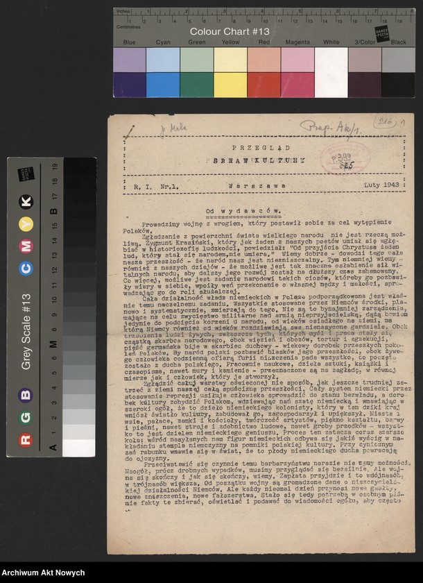image.from.unit.number "Przegląd Spraw Kultury, Wydawca: Konfederacja Narodu, Warszawa, II-XI.1943 r."