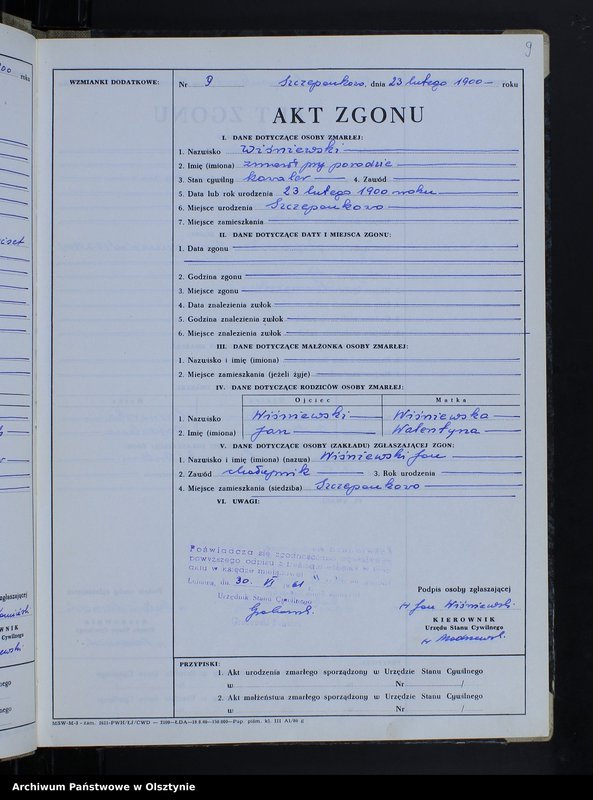 image.from.unit.number "Księga zgonów Nr 1 - 57,1 - 40,1 - 44 i 1 - 52 /przepisana w języku polskim z oryginału niemieckiego w dniach 28.06.- 7.07.1961/"