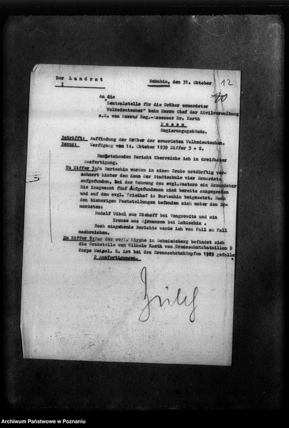 Obraz 16 z jednostki "Korespondencja w sprawie Niemców, którzy zginęli w 1939 roku w różnych powiatach"