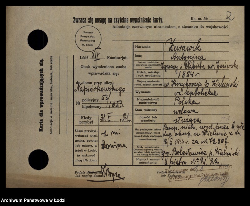 image.from.unit.number "[Spis ludności Łodzi] Żórawiak - Zybrand"