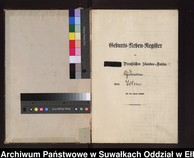 image.from.unit.number "Geburts-Neben-Register des Preussischen Standes-Amtes Rydzewen Kreis Lötzen"