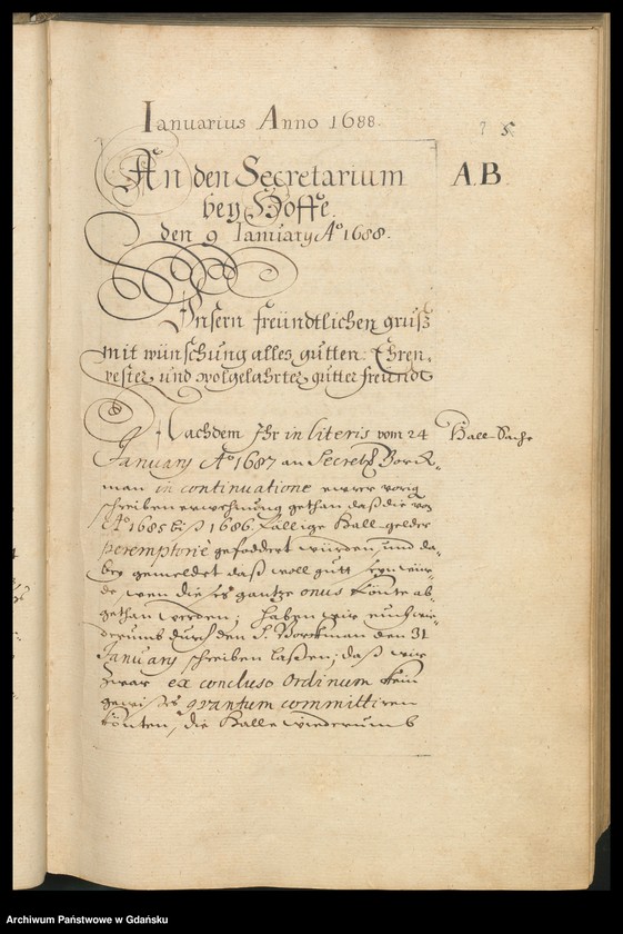 image.from.unit.number "Liber epistolarum Nobiliss. Senatus Gedanensis expeditarum Anno 1688, 1689. Index rerum in literis ab annis 1688, 1689 comprehensarum. Index literarum [chronologicznie, oddzielnie dla lat]"