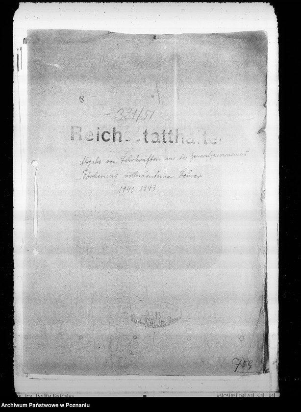 Obraz 4 z jednostki "Abgabe von Lehrkräften an das Generalgouvernement. Förderung volksdeutscher Lehrer"