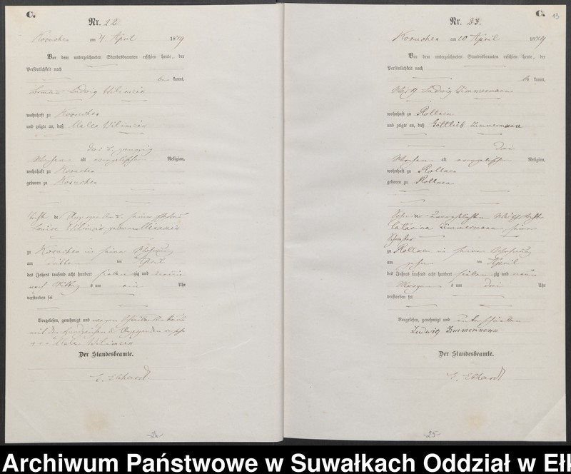 image.from.unit.number "Sterbe-Haupt-Register des Königlich Preussischen Standes-Amtes Belzonzen Kreis Johannisburg"