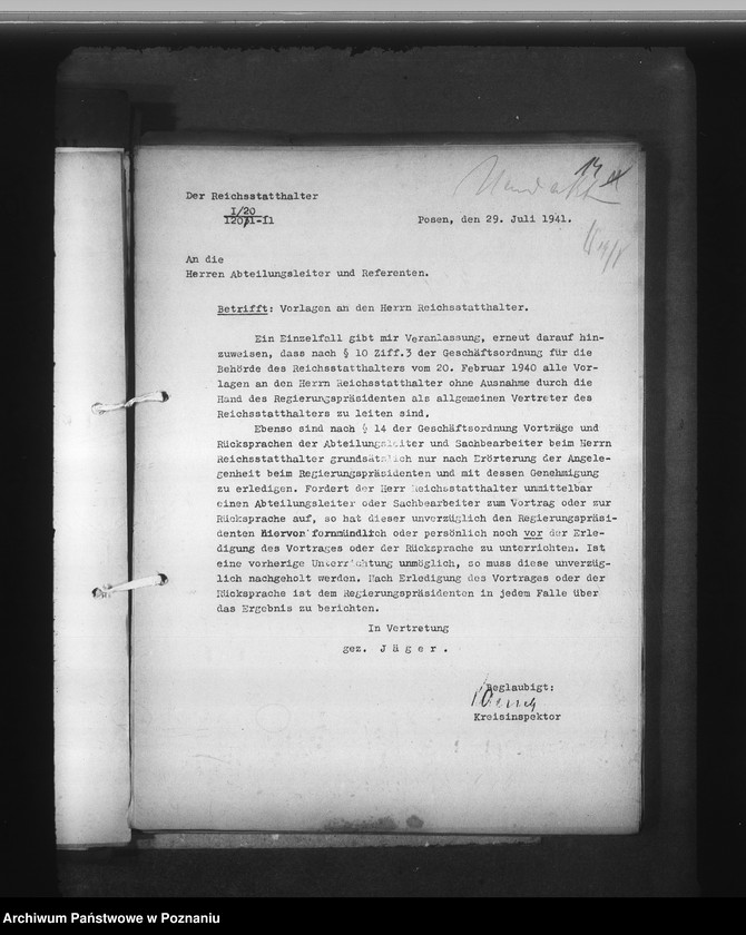 Obraz 19 z jednostki "Erlasse und Bestimmungen"