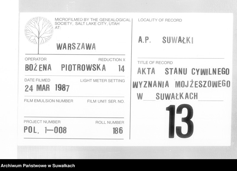 image.from.unit.number "Dowody do Akt Zaślubionych osób Wyznania Mojżeszowego przez Urzędnika Stanu Cywilnego Okręgu Suwalskiego w roku 1833 utrzymywanych"