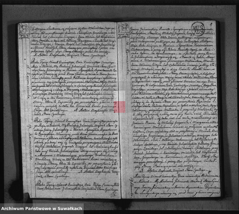 Obraz 7 z jednostki "Akta Stanu Cywilnego Zaślubionych w Gminie Jeleniewskiey od 1-go Stycznia 1812 roku."