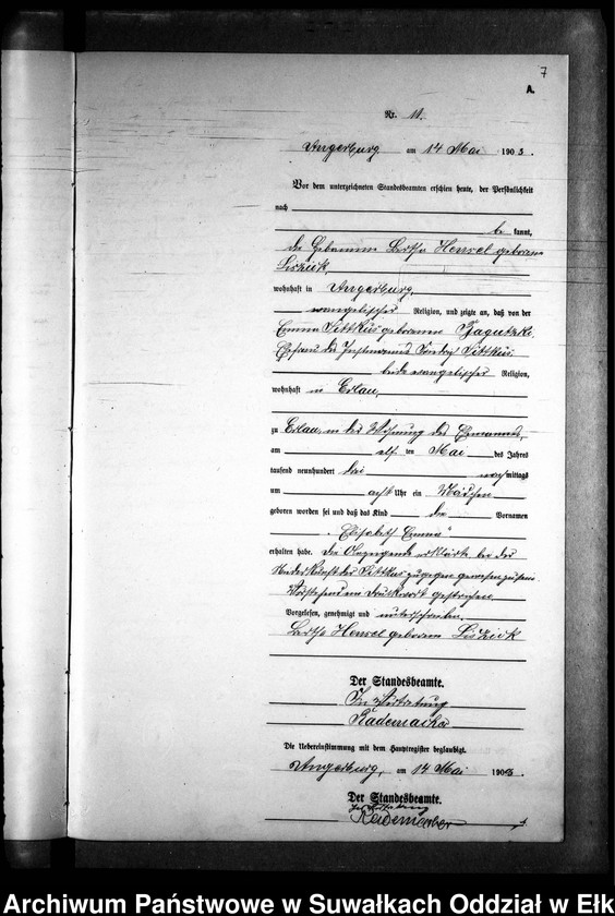 image.from.unit.number "Geburts-Neben-Register des Preussischen Standes-Amtes Kehlen Kreis Angerburg"