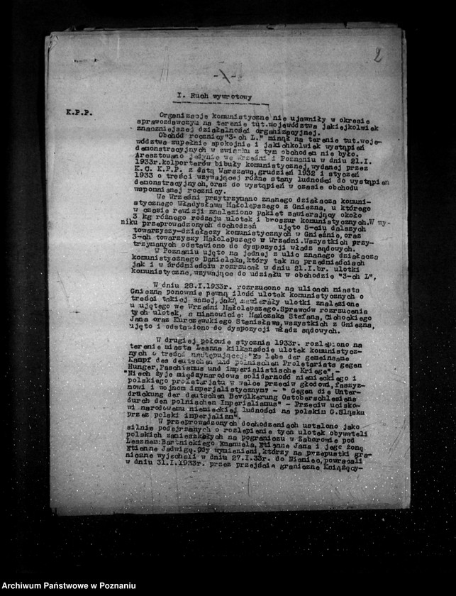 Obraz 6 z jednostki "Sprawozdania okresowe ze stanu bezpieczeństwa za miesiące styczeń-czerwiec 1933 r. /nr 1-6/"